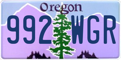 OR license plate 992WGR