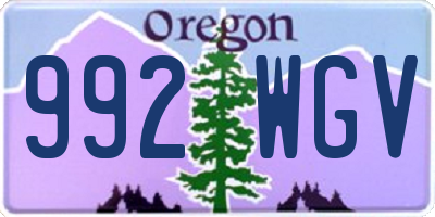 OR license plate 992WGV