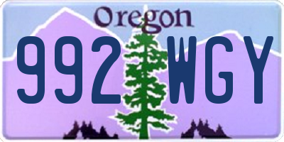 OR license plate 992WGY