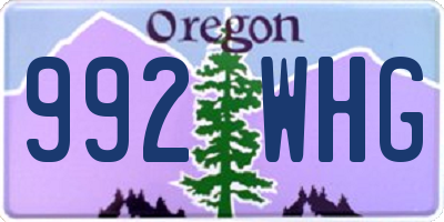 OR license plate 992WHG