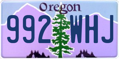 OR license plate 992WHJ