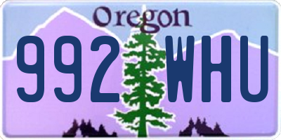 OR license plate 992WHU