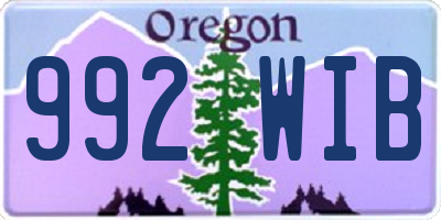 OR license plate 992WIB