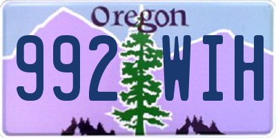 OR license plate 992WIH