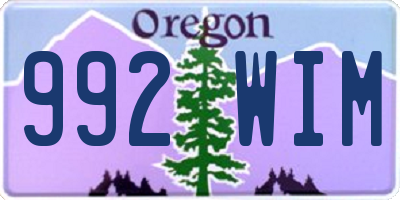 OR license plate 992WIM