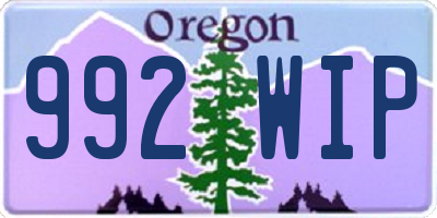 OR license plate 992WIP