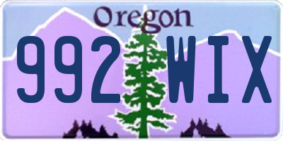OR license plate 992WIX