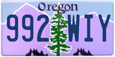 OR license plate 992WIY