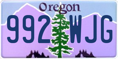 OR license plate 992WJG