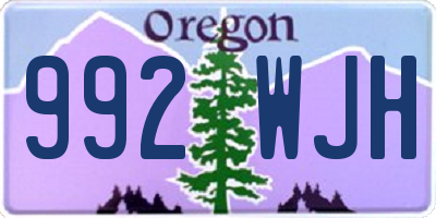 OR license plate 992WJH