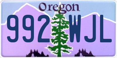 OR license plate 992WJL