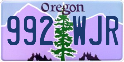 OR license plate 992WJR