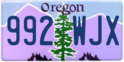 OR license plate 992WJX