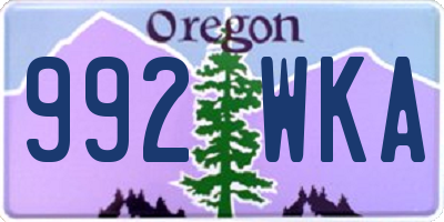 OR license plate 992WKA
