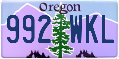 OR license plate 992WKL