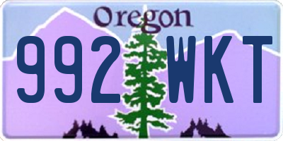 OR license plate 992WKT