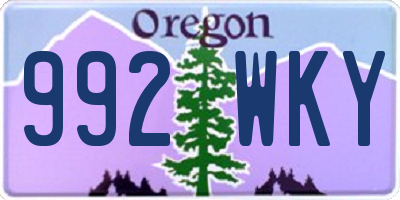 OR license plate 992WKY