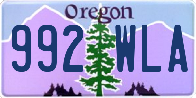 OR license plate 992WLA