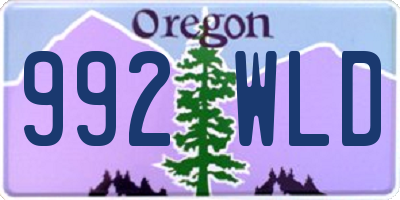 OR license plate 992WLD