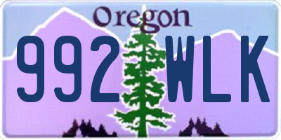 OR license plate 992WLK