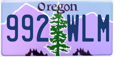 OR license plate 992WLM