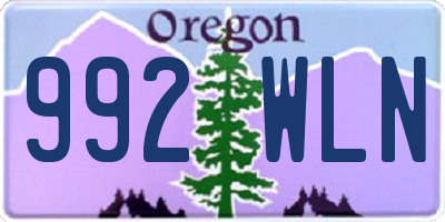 OR license plate 992WLN