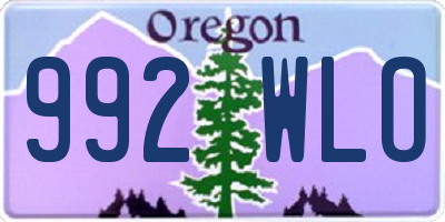 OR license plate 992WLO