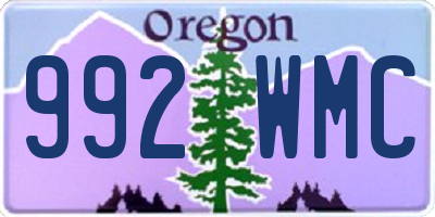 OR license plate 992WMC