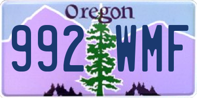 OR license plate 992WMF