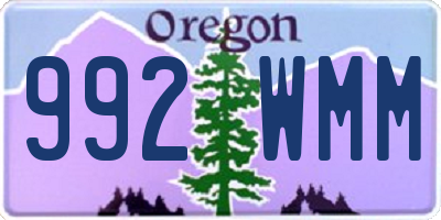 OR license plate 992WMM