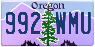 OR license plate 992WMU