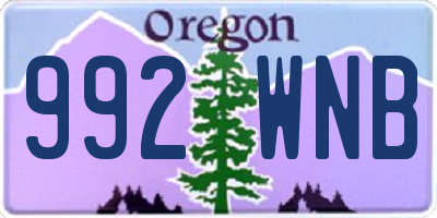 OR license plate 992WNB