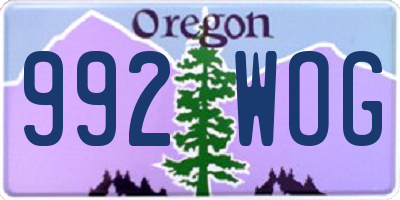 OR license plate 992WOG