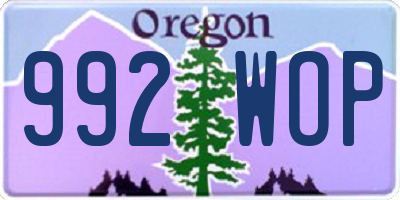 OR license plate 992WOP