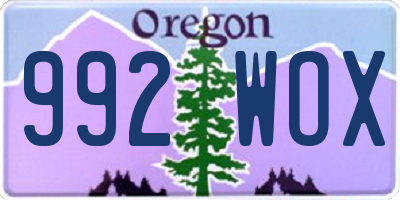 OR license plate 992WOX