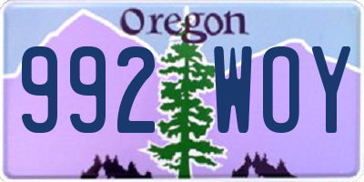 OR license plate 992WOY