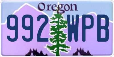 OR license plate 992WPB