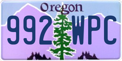 OR license plate 992WPC