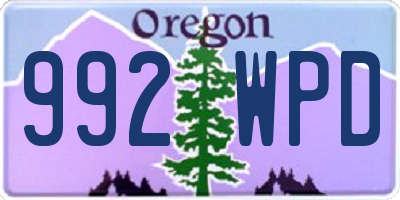 OR license plate 992WPD