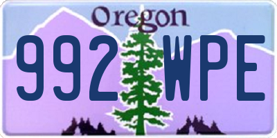 OR license plate 992WPE