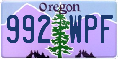 OR license plate 992WPF