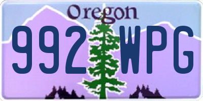 OR license plate 992WPG