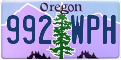 OR license plate 992WPH