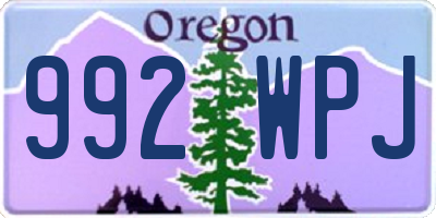 OR license plate 992WPJ