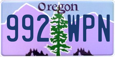 OR license plate 992WPN