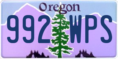 OR license plate 992WPS