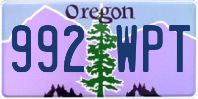 OR license plate 992WPT