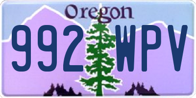 OR license plate 992WPV