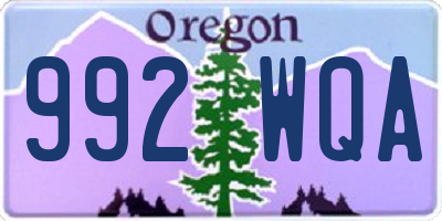 OR license plate 992WQA