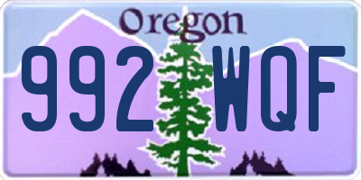 OR license plate 992WQF